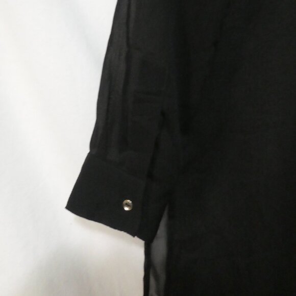 DYNAMITE | xs - extra small | Sheer Black Button-Up Long Sleeve Dress | NWOT - Picture 13 of 16